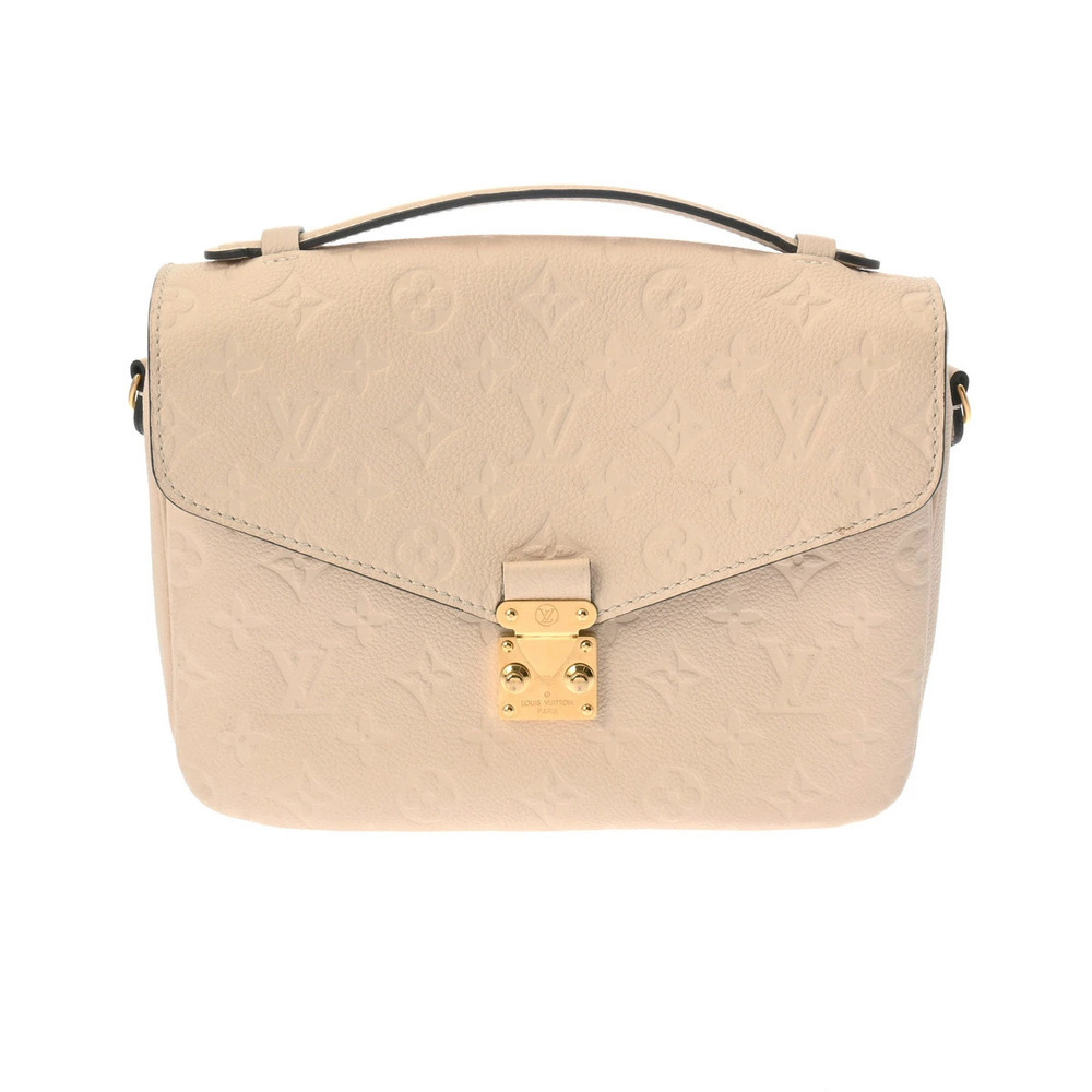 LOUIS VUITTON Monogram Empreinte Pochette Metis Cream Bag